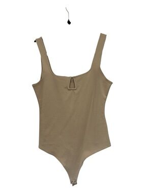 Abercrombie & Fitch Taupe Scoop Neck Keyhole Bodysuit